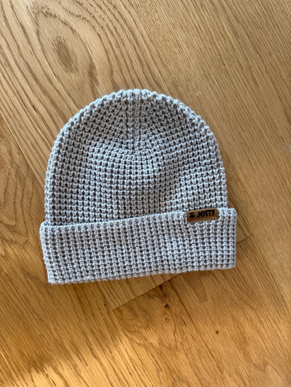 Light Gray Waffle Knit Beanie - Men